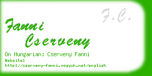 fanni cserveny business card